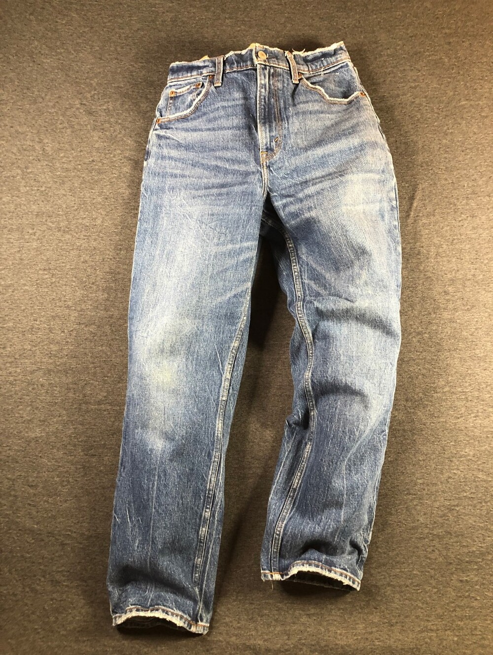 Abercrombie & Fitch Women's Curve Love 90's Straight Leg Indigo Denim Jeans Sz 6